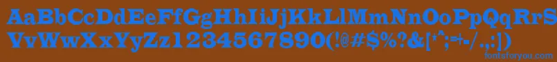 EvitaultracondensedRegular Font – Blue Fonts on Brown Background