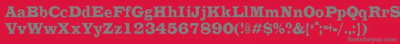 EvitaultracondensedRegular Font – Gray Fonts on Red Background