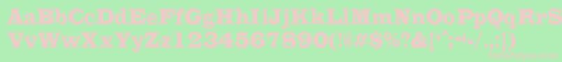 EvitaultracondensedRegular Font – Pink Fonts on Green Background