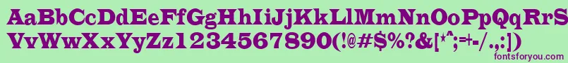 EvitaultracondensedRegular Font – Purple Fonts on Green Background