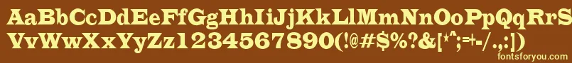 EvitaultracondensedRegular Font – Yellow Fonts on Brown Background