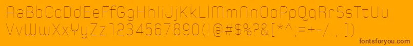 Więcej informacji o czcionce SpoonHairline Czcionka SpoonHairline – brązowe czcionki na pomarańczowym tle