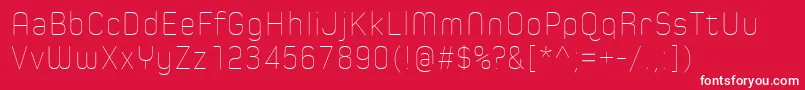 SpoonHairline-Schriftart – Weiße Schriften auf rotem Hintergrund