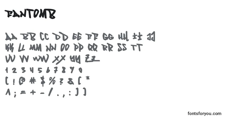 Шрифт Fantomb – алфавит, цифры, специальные символы