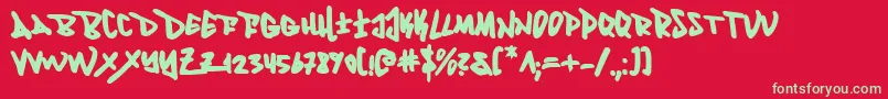 Fantomb Font – Green Fonts on Red Background