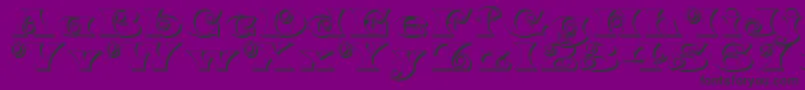 K22SpiralSwashShadow Font – Black Fonts on Purple Background