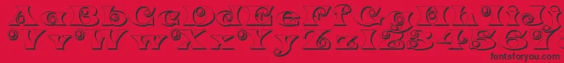K22SpiralSwashShadow Font – Black Fonts on Red Background