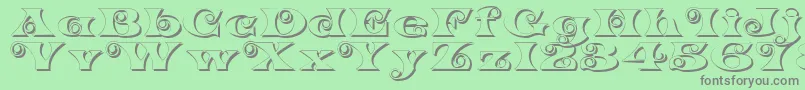 フォントK22SpiralSwashShadow – 緑の背景に灰色の文字
