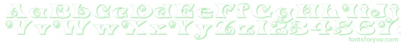 K22SpiralSwashShadow Font – Green Fonts on White Background