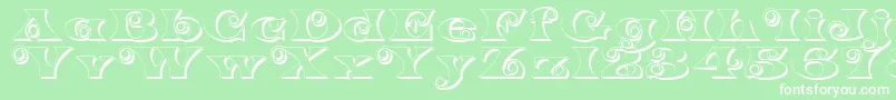 フォントK22SpiralSwashShadow – 緑の背景に白い文字