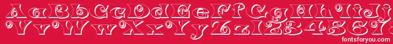 K22SpiralSwashShadow Font – White Fonts on Red Background
