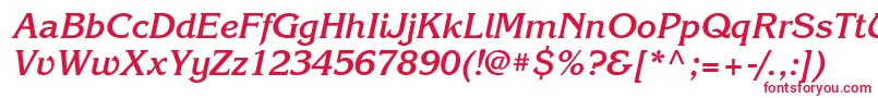 フォントKorinnacttBolditalic – 白い背景に赤い文字