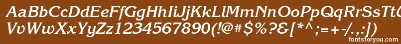 Шрифт KorinnacttBolditalic – белые шрифты на коричневом фоне