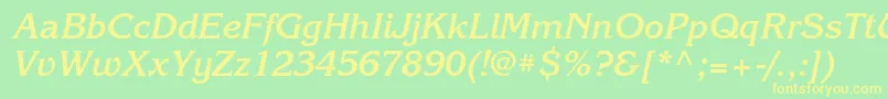 KorinnacttBolditalic Font – Yellow Fonts on Green Background