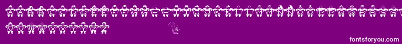 Saiba mais sobre a fonte Menuplease Fonte Menuplease – fontes brancas em um fundo violeta