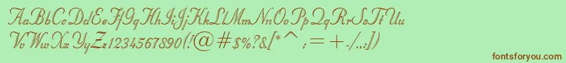 Шрифт StuyvesantBt – коричневые шрифты на зелёном фоне