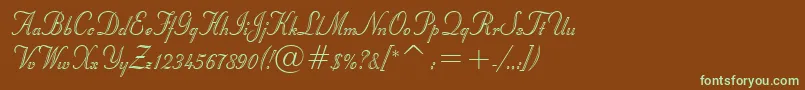 StuyvesantBt-fontti – vihreät fontit ruskealla taustalla