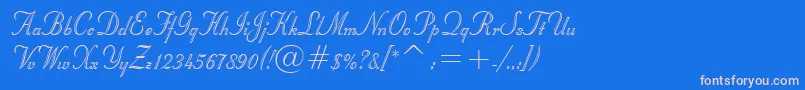 StuyvesantBt Font – Pink Fonts on Blue Background