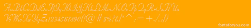 StuyvesantBt-fontti – vaaleanpunaiset fontit oranssilla taustalla