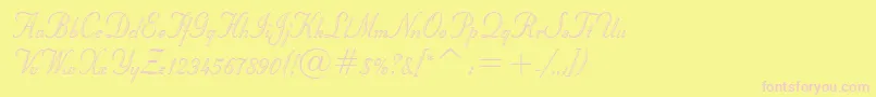 StuyvesantBt-fontti – vaaleanpunaiset fontit keltaisella taustalla