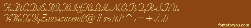 StuyvesantBt-fontti – keltaiset fontit ruskealla taustalla