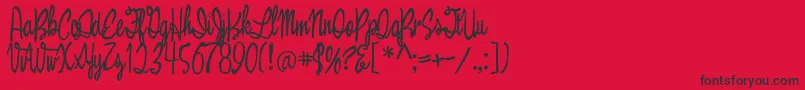 Bewicked-Schriftart – Schwarze Schriften auf rotem Hintergrund