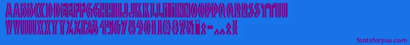 Tropicananf Font – Purple Fonts on Blue Background