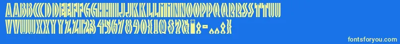 Tropicananf Font – Yellow Fonts on Blue Background