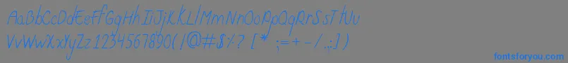 フォントCurzab – 灰色の背景に青い文字