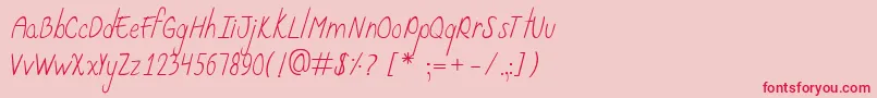 Curzab-Schriftart – Rote Schriften auf rosa Hintergrund