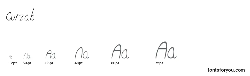 Curzab Font Sizes