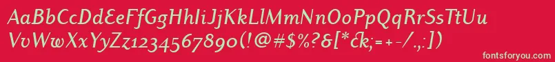 DyadismdositcTtРљСѓСЂСЃРёРІ Font – Green Fonts on Red Background