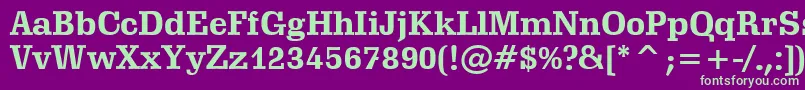 SchadowBoldBt Font – Green Fonts on Purple Background