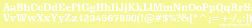 SchadowBoldBt Font – White Fonts on Yellow Background