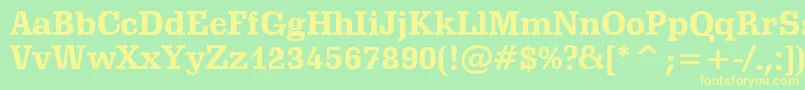 SchadowBoldBt Font – Yellow Fonts on Green Background