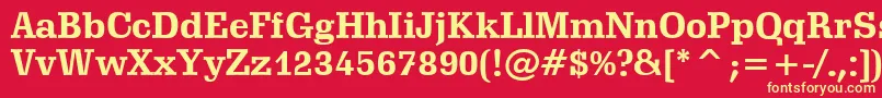 SchadowBoldBt Font – Yellow Fonts on Red Background