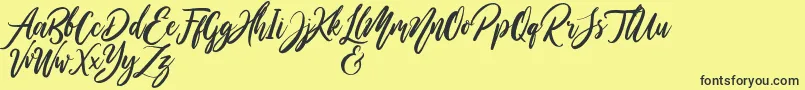 WildOnesPersonalUse-Schriftart – Schwarze Schriften auf gelbem Hintergrund