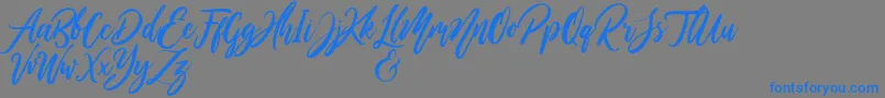 WildOnesPersonalUse-Schriftart – Blaue Schriften auf grauem Hintergrund