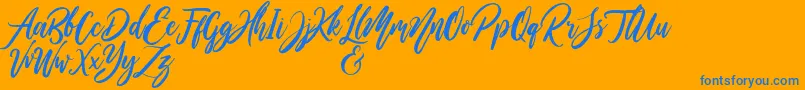 Шрифт WildOnesPersonalUse – синие шрифты на оранжевом фоне