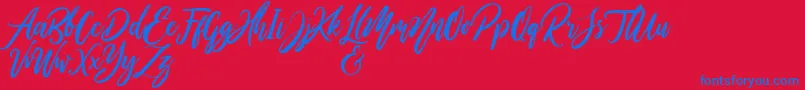 WildOnesPersonalUse-Schriftart – Blaue Schriften auf rotem Hintergrund