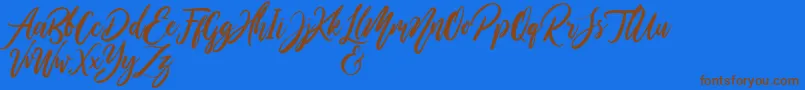 WildOnesPersonalUse-Schriftart – Braune Schriften auf blauem Hintergrund