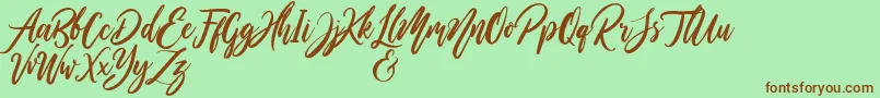 Шрифт WildOnesPersonalUse – коричневые шрифты на зелёном фоне