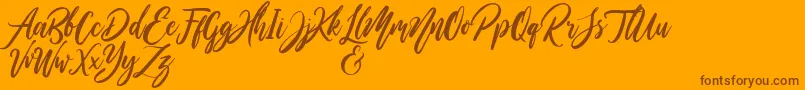 Шрифт WildOnesPersonalUse – коричневые шрифты на оранжевом фоне