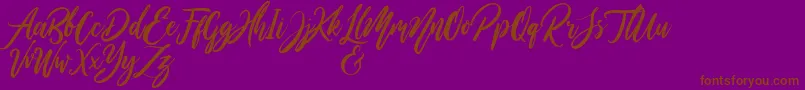 WildOnesPersonalUse-Schriftart – Braune Schriften auf violettem Hintergrund