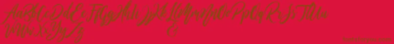 WildOnesPersonalUse-Schriftart – Braune Schriften auf rotem Hintergrund