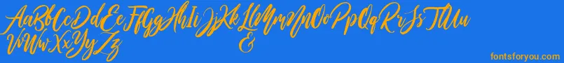 Шрифт WildOnesPersonalUse – оранжевые шрифты на синем фоне
