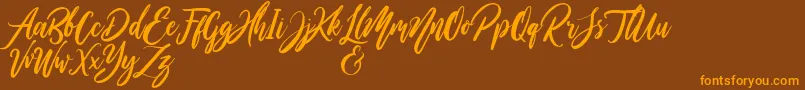 Шрифт WildOnesPersonalUse – оранжевые шрифты на коричневом фоне