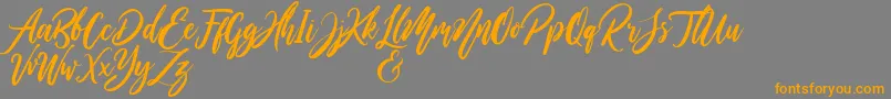 WildOnesPersonalUse-Schriftart – Orangefarbene Schriften auf grauem Hintergrund