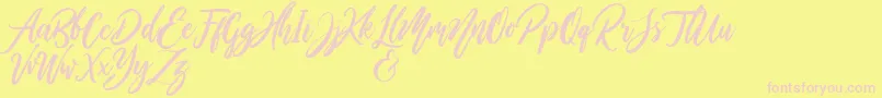 WildOnesPersonalUse Font – Pink Fonts on Yellow Background