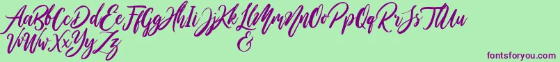 Шрифт WildOnesPersonalUse – фиолетовые шрифты на зелёном фоне